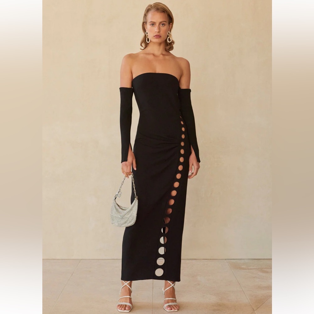 Cult Gaia Capri off the shoulder Cutout Maxi Dress